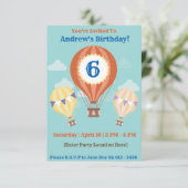 熱気球誕生日招待状 招待状 (スタンド正面)