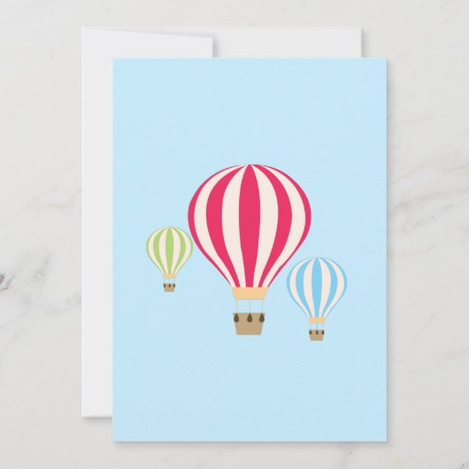 熱気球誕生日招待状 招待状 (裏面)