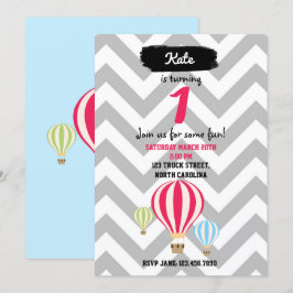 熱気球誕生日招待状 招待状