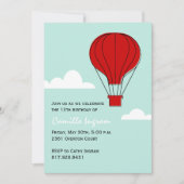 熱気球誕生日 招待状 (正面)