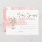 熱気球赤ちゃんシャワー推測用ゲーム葉書 ポストカード (正面/裏面)