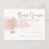 熱気球赤ちゃんシャワー推測用ゲーム葉書 ポストカード (正面)