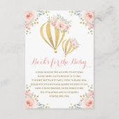 熱気球赤面ピンクフローラブックベビー エンクロージャーカード (正面)