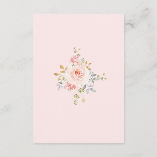 熱気球赤面ピンクフローラブックベビー エンクロージャーカード (裏面)