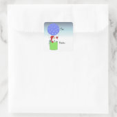 熱気球雪だるま スクエアシール (バッグ)