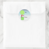 熱気球雪だるま ラウンドシール (バッグ)