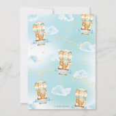 熱気球1st誕生日ウッドランドアニマルズボーイ サンキューカード (裏面)