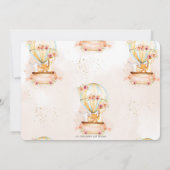 熱気球1st誕生日ジャングル動物の写真 招待状 (裏面)