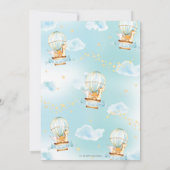 熱気球1st誕生日ジャングル動物の男の子 サンキューカード (裏面)