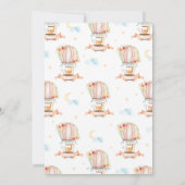 熱気球1st誕生日ジャングル動物ガール 招待状 (裏面)