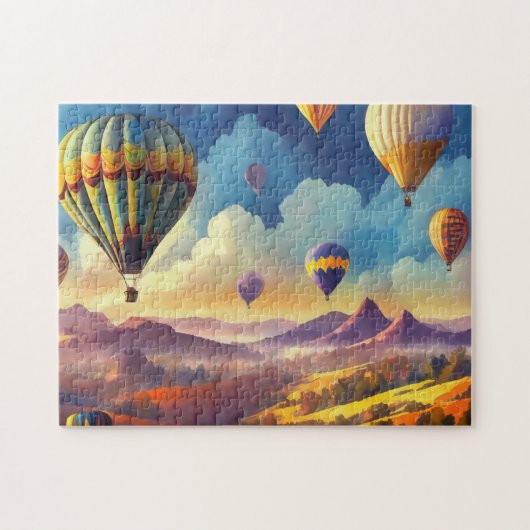熱気球2簡単ブレインアートパズル写真Puz ジグソーパズル (横)