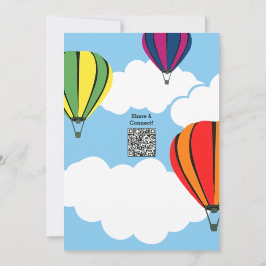 熱気球3rd誕生日パーティの招待状カード 招待状 (裏面)