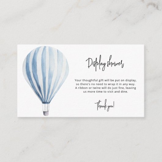 熱気球 – シャワーを表示 エンクロージャーカード (正面)