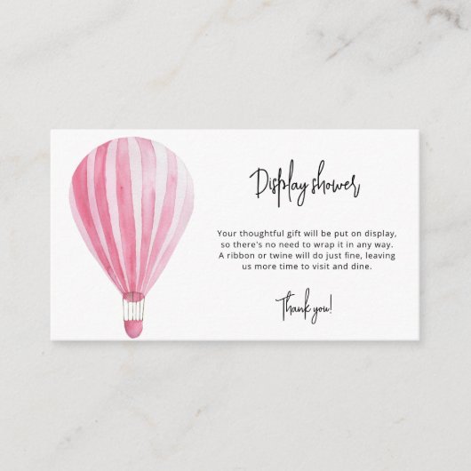 熱気球 – シャワーを表示 エンクロージャーカード (正面)