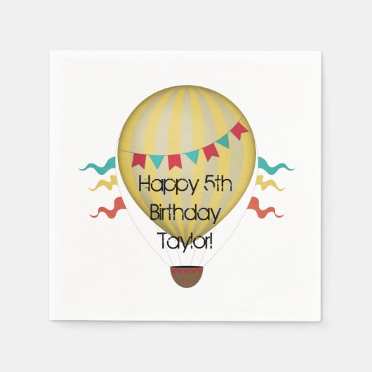 熱気球 スタンダードカクテルナプキン (正面)