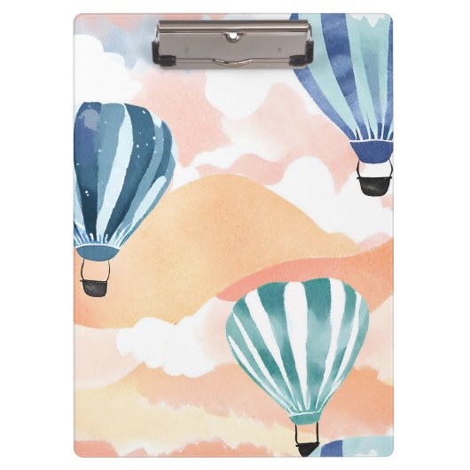 熱気球 | パステルウォーターカラー クリップボード (正面)