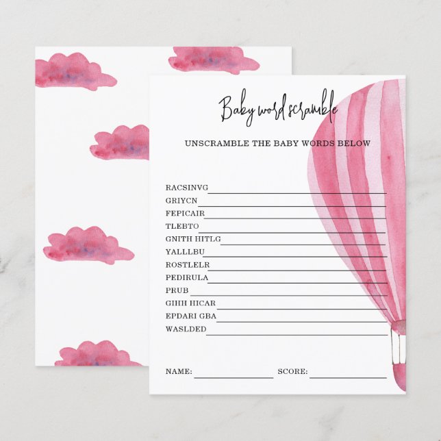 熱気球 – ベビーWordスクランブル (正面/裏面)