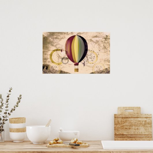 熱気球 ポスター (キッチン)