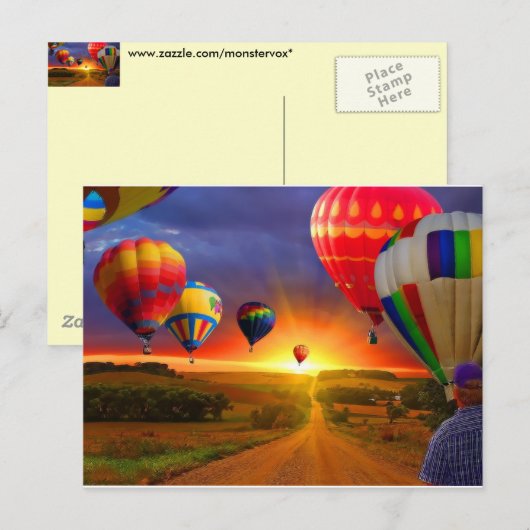 熱気球 ポストカード (正面/裏面)