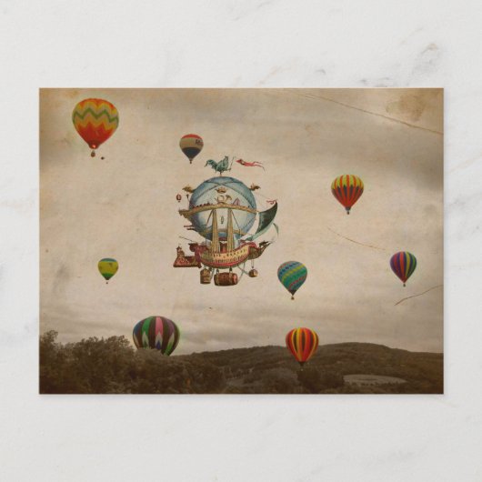 熱気球、ラ・ミネルブ1803旅行でスタイル ポストカード (正面)