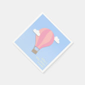 熱気球、女の子ベビーシャワー スタンダードカクテルナプキン (角)