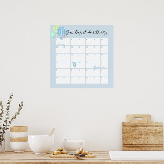 熱気球、推測ベビーの期日 ポスター (キッチン)