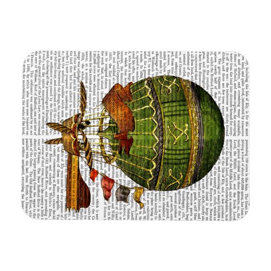 熱気球(緑) マグネット (横)