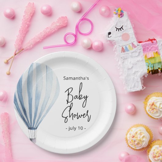 熱気球 – 赤ちゃんシャワー ペーパープレート (パーティー)