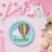 熱気球;青と白のストライプ ペーパープレート (パーティー)