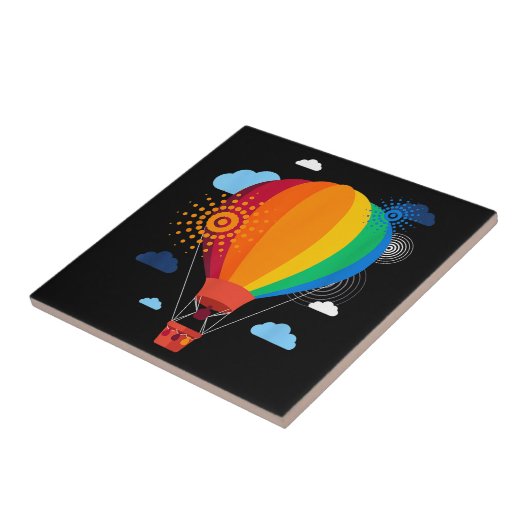 熱気球Tシャツ熱気球乗りフェスト タイル (側面)