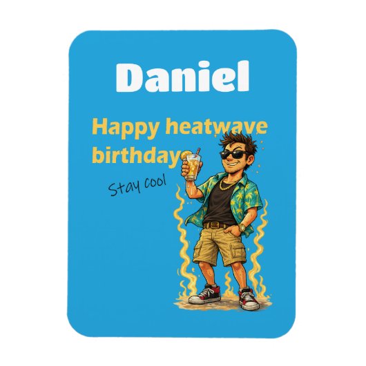 熱波の誕生日おめでとう 涼しく過ごしてね マグネット (縦)
