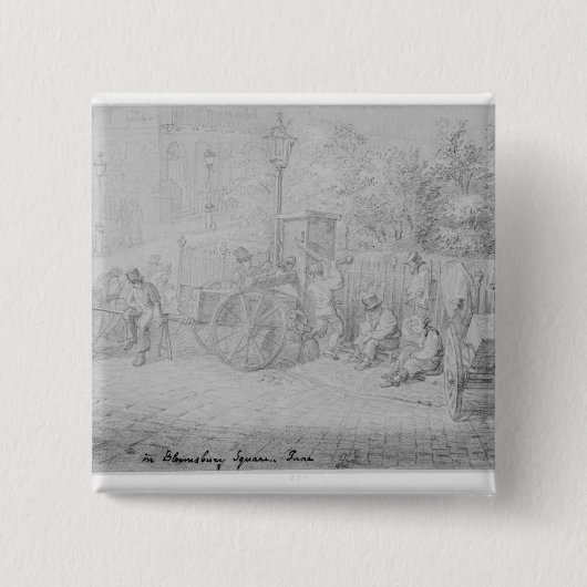 熱波の間のBloomsburyスクエアでは、1828年 缶バッジ (正面)