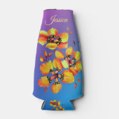 熱炎オレンジ色の崇高な水色の多年生植物 ボトルクーラー (正面)