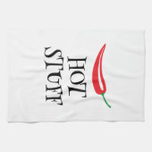 熱物おもしろいスパイシー赤唐辛子 キッチンタオル (横)