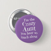 熱狂するおばさん – 家おもしろい族贈り物おもしろいユーモアギャグギフト 缶バッジ (正面&裏面)