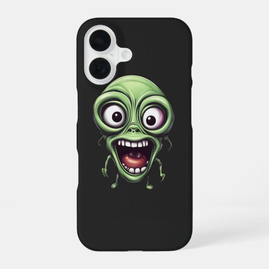 熱狂するおもしろいエイリアン iPhone 16ケース (裏面)