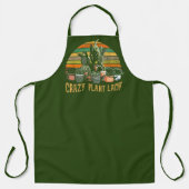 熱狂するおもしろい植物園芸愛好家 エプロン (正面)