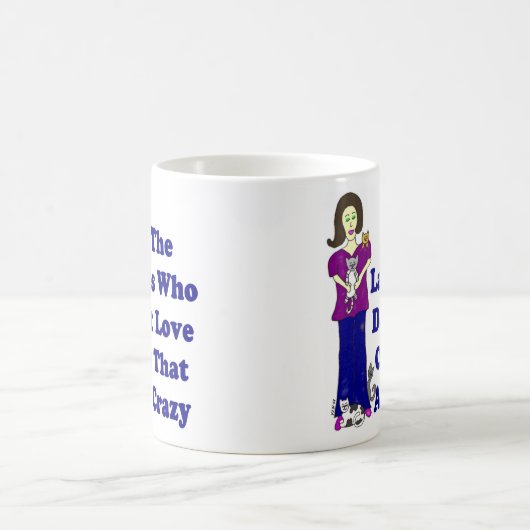 (熱狂するではない)猫の女性 コーヒーマグカップ (中央)