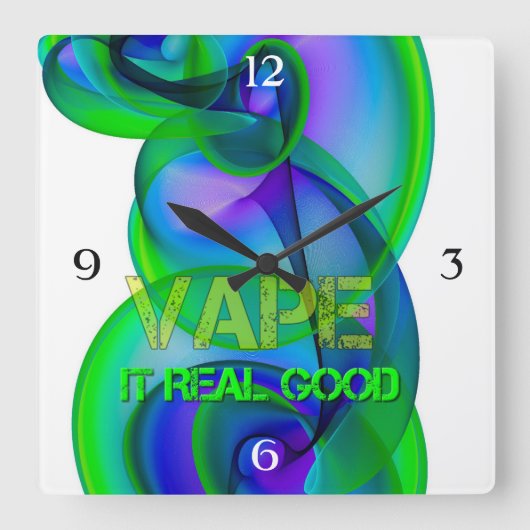 熱狂するでクールなVape スクエア壁時計 (正面)