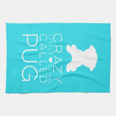 熱狂するで小さい事はPugの皿タオルを呼びました キッチンタオル (横)