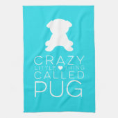 熱狂するで小さい事はPugの皿タオルを呼びました キッチンタオル (縦)