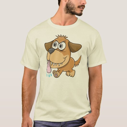 熱狂するで異常な小犬のTシャツ Tシャツ (正面)
