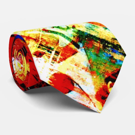 熱狂するで腰回りが大きな絞り染めのタイ ネクタイ (ロール)