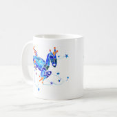 熱狂するで青いアマガエル コーヒーマグカップ (正面左)