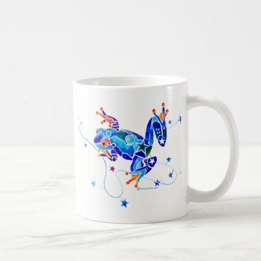 熱狂するで青いアマガエル コーヒーマグカップ (右)