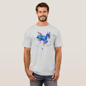 熱狂するで青いアマガエル Tシャツ (正面フル)