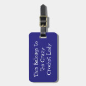 熱狂するなかぎ針編みの女性 ラゲッジタグ (正面縦)