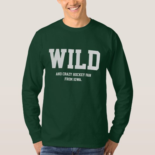 熱狂するなアイオワのホッケーファンの長い袖 Tシャツ (正面)