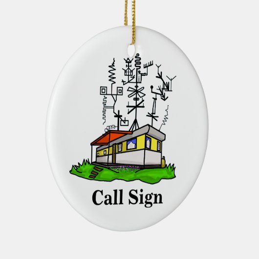熱狂するなアンテナモービルハウスのアマチュア無線のオーナメント セラミックオーナメント (右)