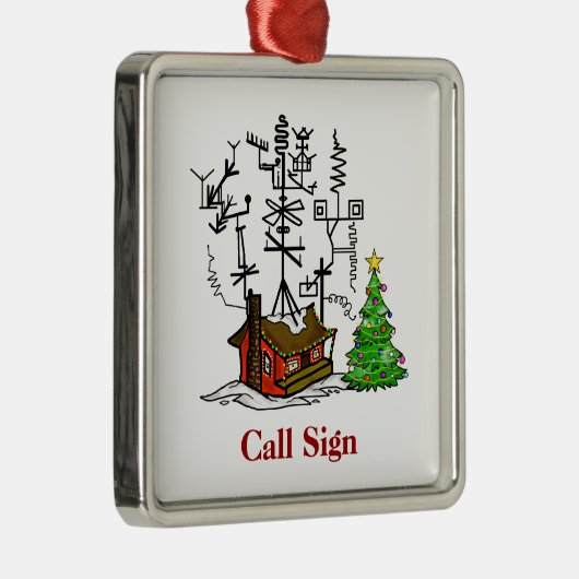 熱狂するなアンテナ家のアマチュア無線のクリスマスのオーナメント メタルオーナメント (右)